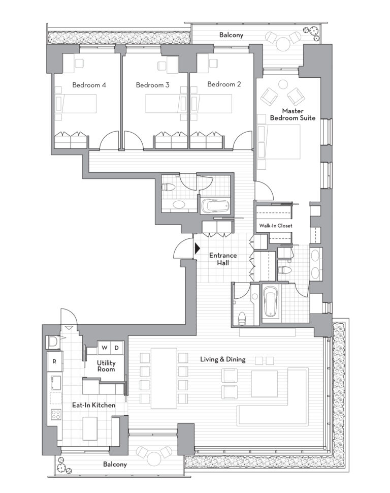 Floorplan of 4 Bedroom East