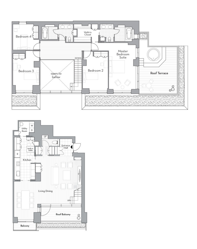 Floorplan of 4 Bedroom Penthouse Duplex