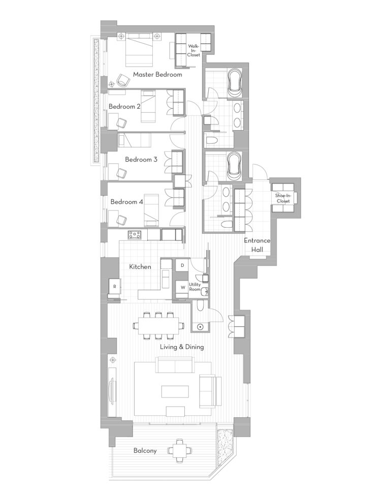 Floorplan of 4 Bedroom West