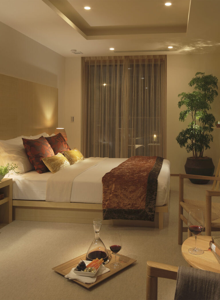 A dimly lit bedroom