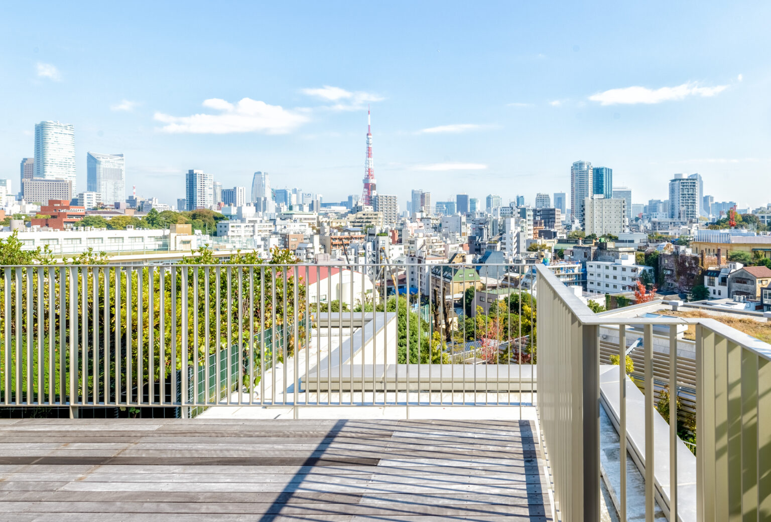 Rooftop terrace overlooking Tokyo Tower
