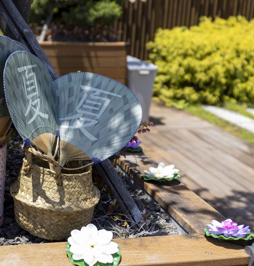 A summer matsuri set up
