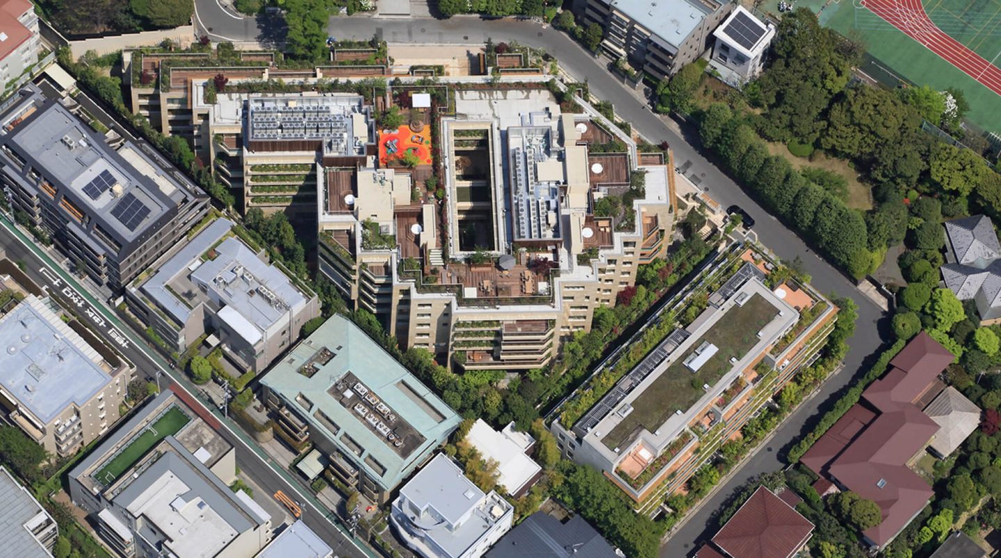 Aerial view of Roppongi area